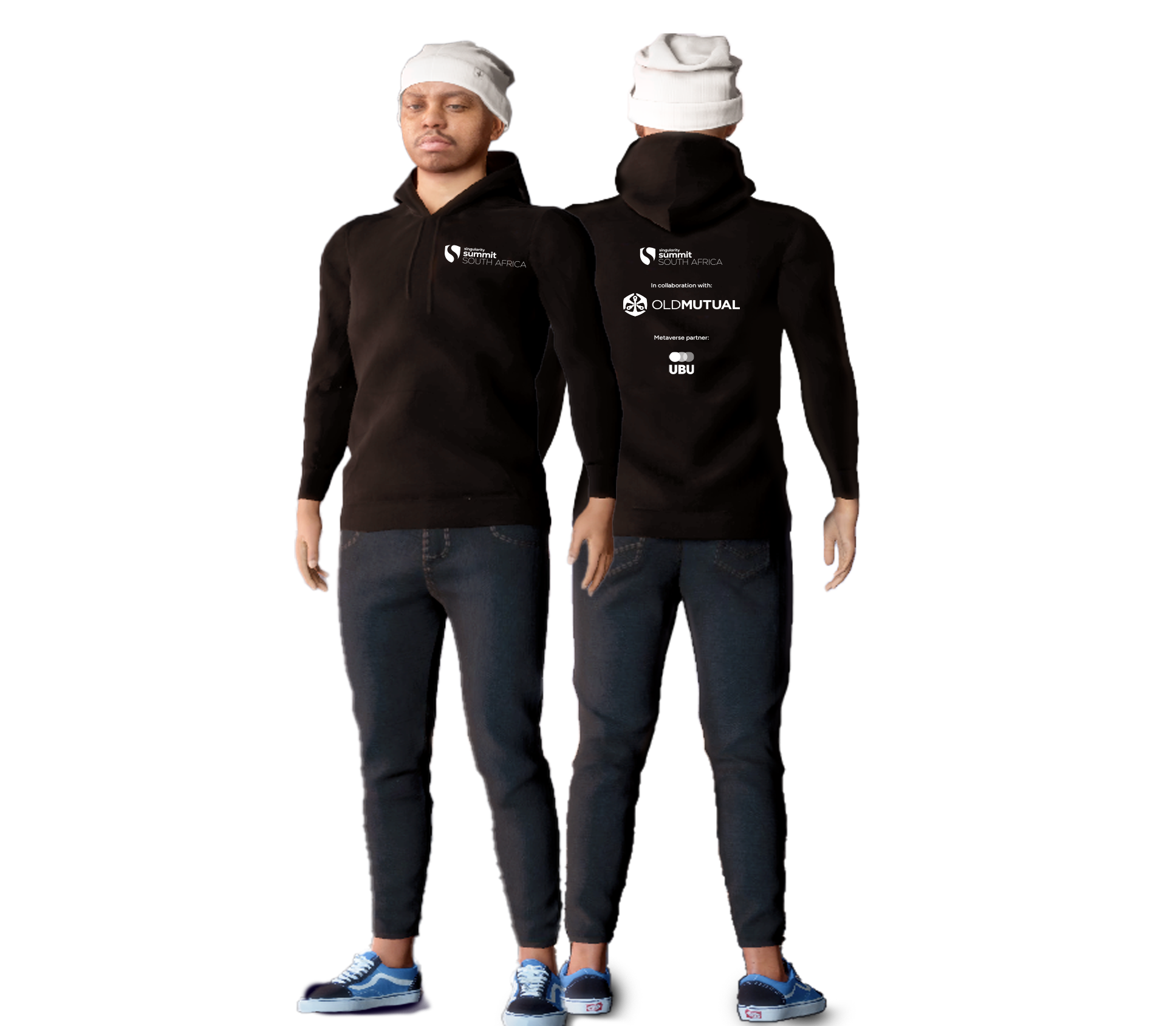 Hyper-realistic avatar wearing a SUSA Summit hoodie