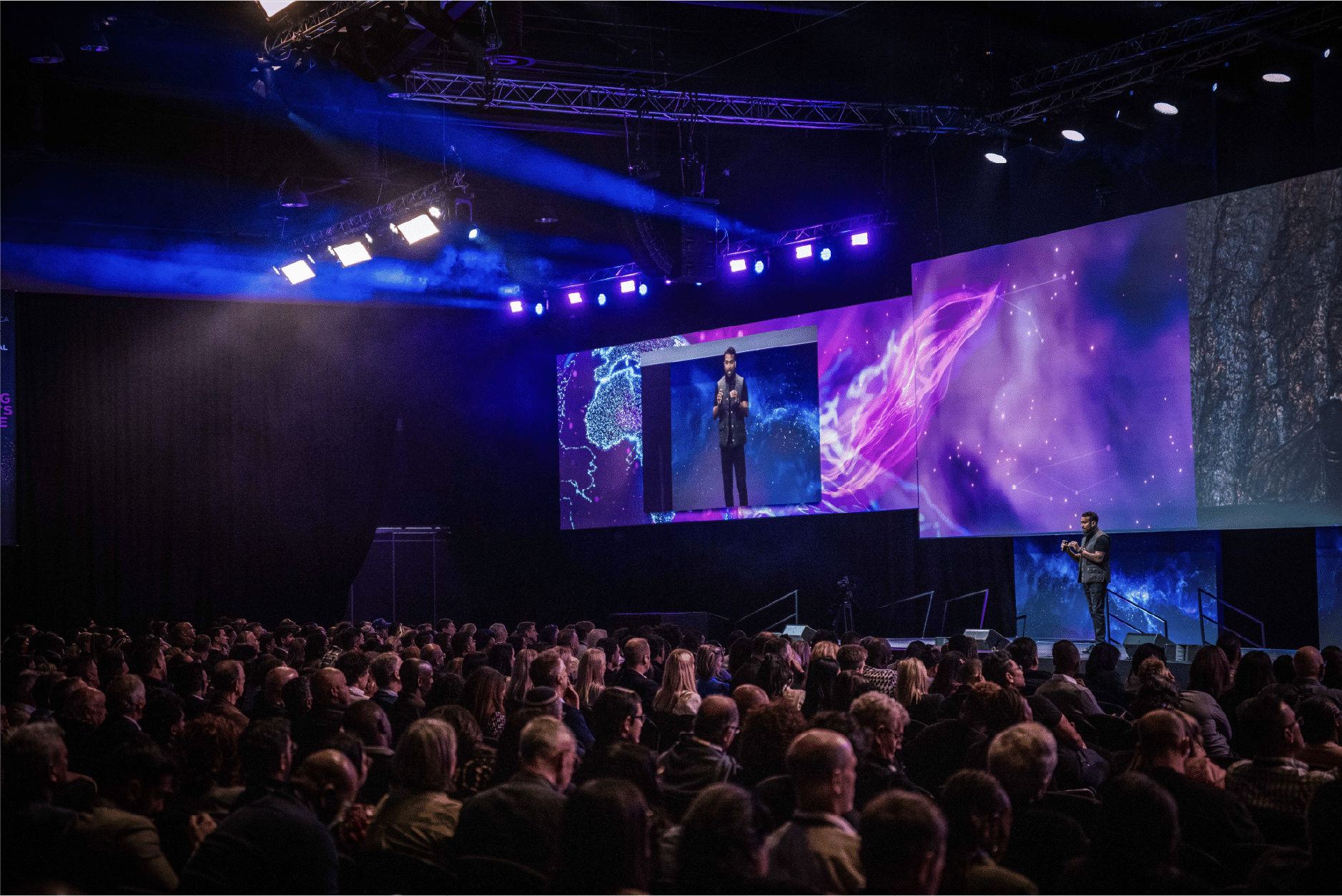 Main stage with a full audience